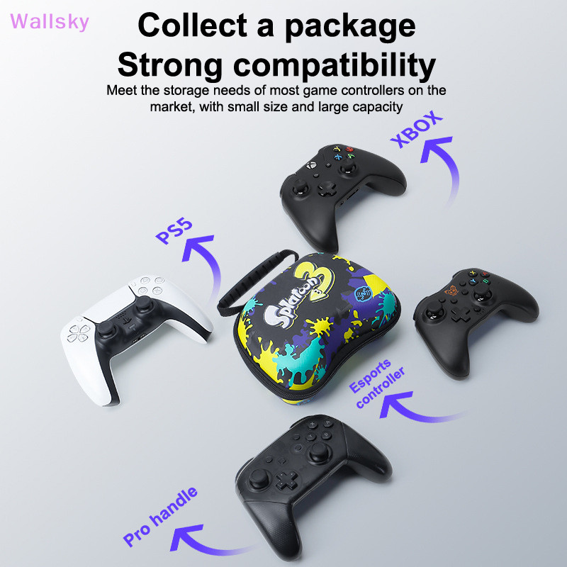 Wallsky&gt; กระเป๋าเคสกันกระแทก แบบพกพา สําหรับ Nintendo Switch Pro PS5 PS4 PS3 Xbox Series