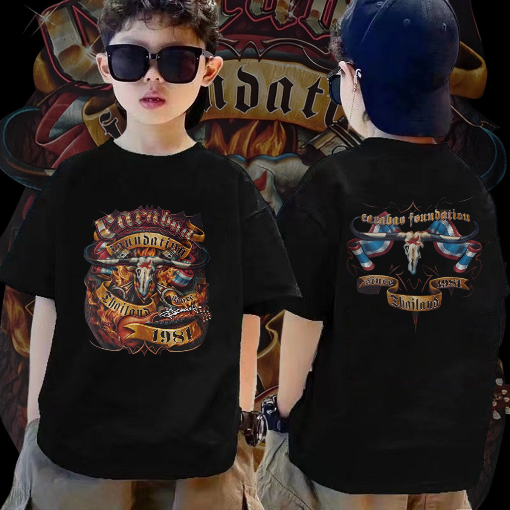 Lek Carabao คาราบาว Vintage Style เสื้อยืด เสื้อยืดเด็ก ฝ้าย 100% พร้อมส่งผ้าที่เหมาะกับผิว
