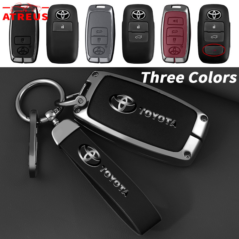 เคสกุญแจรีโมทรถยนต์ แบบหนัง ผสมสังกะสี กันกระแทก สําหรับ Toyota Vios Yaris 2023 2024 Toyota Raize New Veloz Wigo 2022 2023 2024