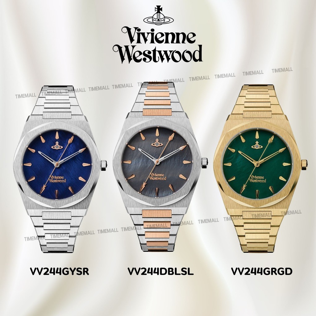 TIME MALL นาฬิกา Vivienne Westwood นาฬิกาข้อมือผู้หญิง นาฬิกาผู้หญิง แบรนด์เนม  Brandname รุ่น VV244GRGD