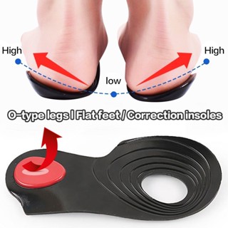 1 คู่ Flat Foot Corrector Gel Insole Cure เท้าแบน O/X ขา Arc…