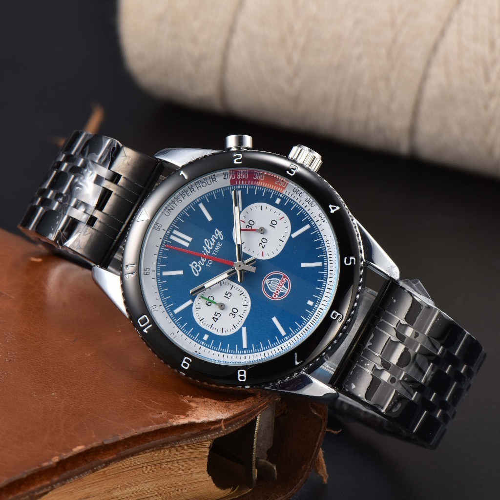 Breitling Centennial Spirit การออกแบบแฟชั่นที่เรียบง่ายสแตนเลสสตีลสายหนังนาฬิกาผู้ชาย Rui นาฬิกา ys