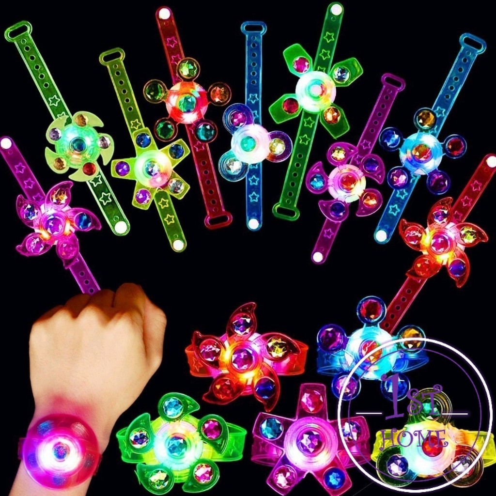 พร้อมจัดส่งในไทย สายรัดข้อมือ สปินเนอร์ ของเล่น ราคาต่อชิ้น คละสี Flash Gyro Bracelet