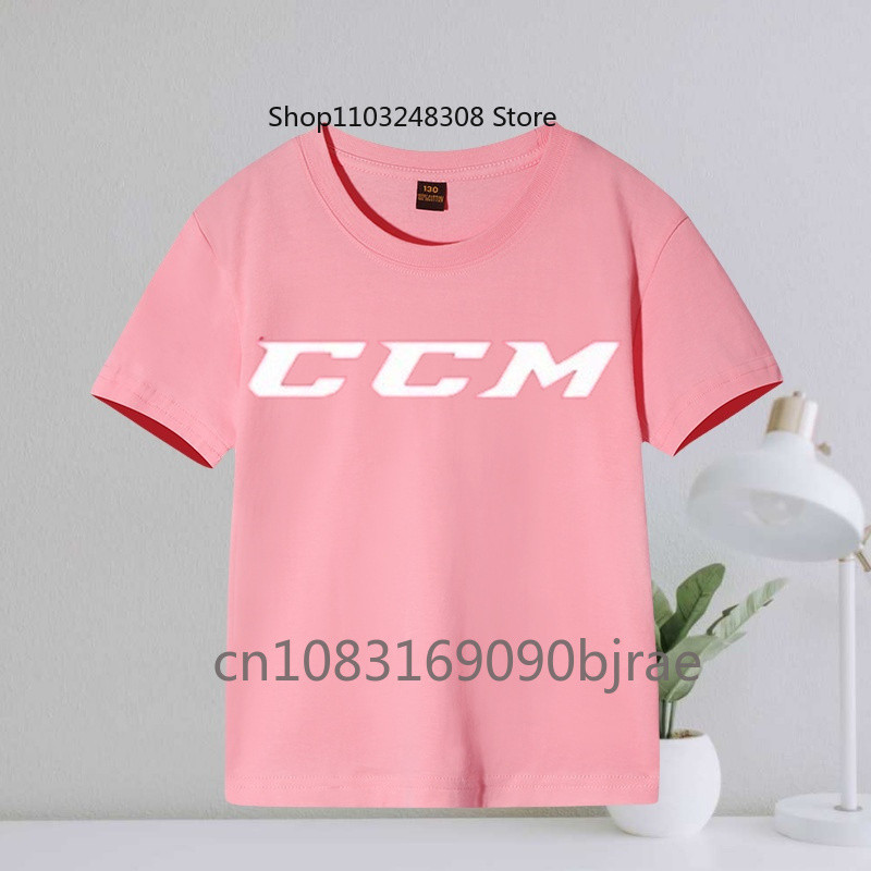 ฤดูร้อนเด็กแฟชั่น CCM พิมพ์ตัวอักษรเด็กชาย Gilrs เสื้อยืดผ้าฝ้าย 100% Casual Breathable รอบคอแขนสั้น