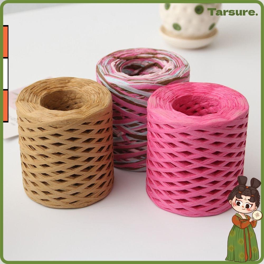 TARSURETH 200M/Roll Knitted Raffia Yarn Eco-friendly Yarn/Multicolor