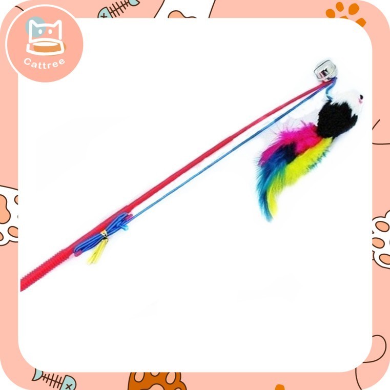 ไม้ตกแมว ไม้ตกแมวหนู หนู ของเล่นแมว ขนาด30cm เชือกยาว