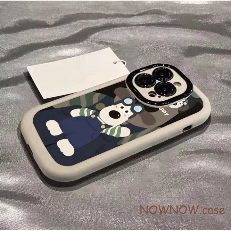 การ์ตูนน่ารัก Headdog pilot Girl สีชมพูเคสโทรศัพท์ Full แพคเกจ anti fall protection สําหรับ iPhone 1