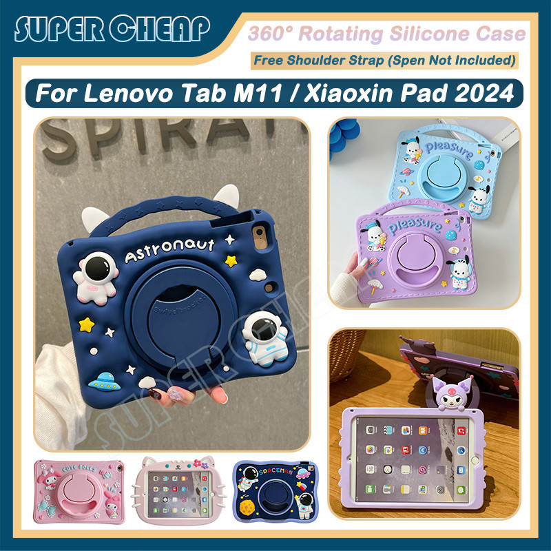 สําหรับ Lenovo Tab M11 TB330FU Xiaoxin Pad 2024 11 นิ ้ ว TB331FC 360° เคสซิลิโคนกันกระแทกแบบหมุนได ้