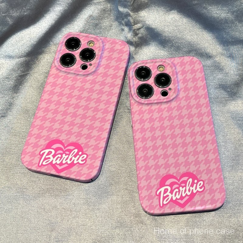 เคสโทรศัพท์ เหมาะสําหรับ iPhone 7 8 plus x xs xr xsmax 11 12 13 14 15 Pro max mini ins สีตุ๊กตาบาร์บี้ฟิล์ม Hard Case Shock-proof Shock-proof เคสป้องกัน
