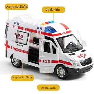 รถพยาบาลจำลองขนาดใหญ่เปิดประตูเปิดเพลง รถของเล่นจำลอง
