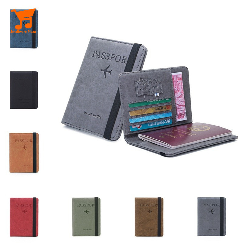 แถบยืดหยุ ่ นหนังหนังสือเดินทาง RFID Blocking สําหรับบัตรผู ้ ถือหนังสือเดินทางกระเป ๋ าสตางค ์ เอกสาร Organizer ผู ้ ชายผู ้ หญิง
