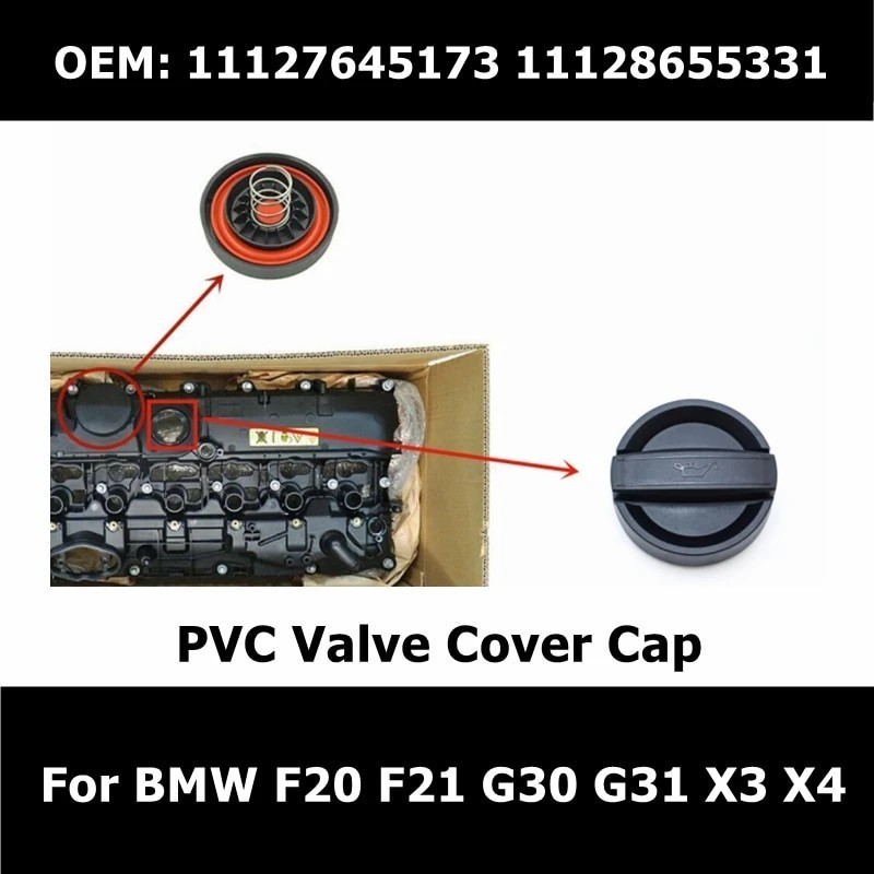 KA  11127645173 11128655331 Car Accessories PVC Valve Cover Cap For BMW F20 F21 F22 F36 G30 G31 X3 X