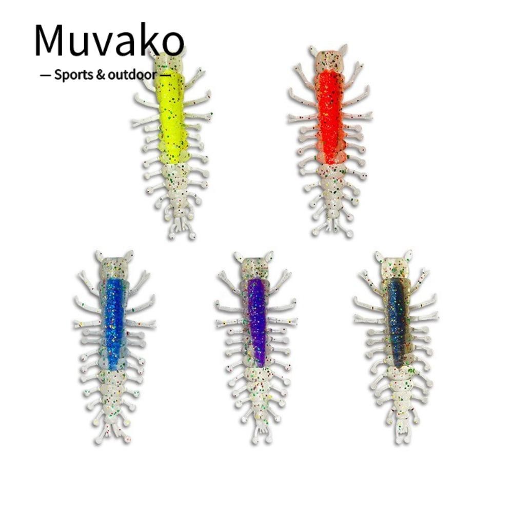 Muvako เหยื ่ อตกปลาแมลงนุ ่ ม , 1.7g 6 ซม.หลายขาแมลงเหยื ่ ออ ่ อน , Wobblers ซิลิโคน Centipede Worms เหยื ่ อปลาสําหรับตกปลา