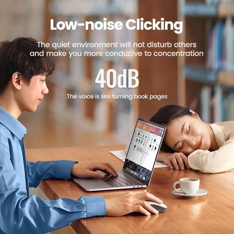 Ugreen เมาส์ไร้สาย Bluetooth และ 2.4GHz 4000DPI 6 ปุ่มปิดเสียงเมาส์ไร้สายตามหลักสรีรศาสตร์สําหรับคอมพิวเตอร์ - รูปที่ 4