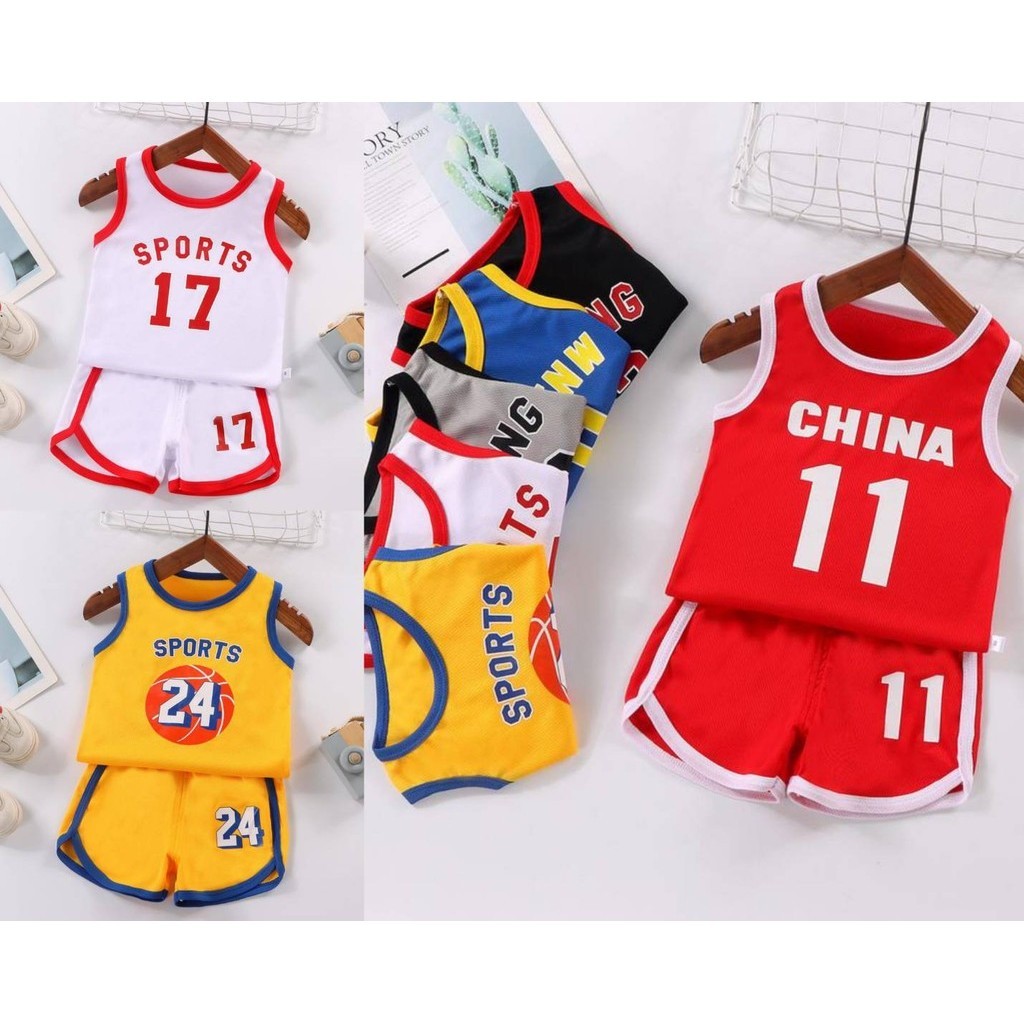 📌พร้อมส่ง📌 ชุดกีฬาสไตล์ลำลองสำหรับเด็ก แขนสั้น ระบายอากาศได้ดี 🎊🎊