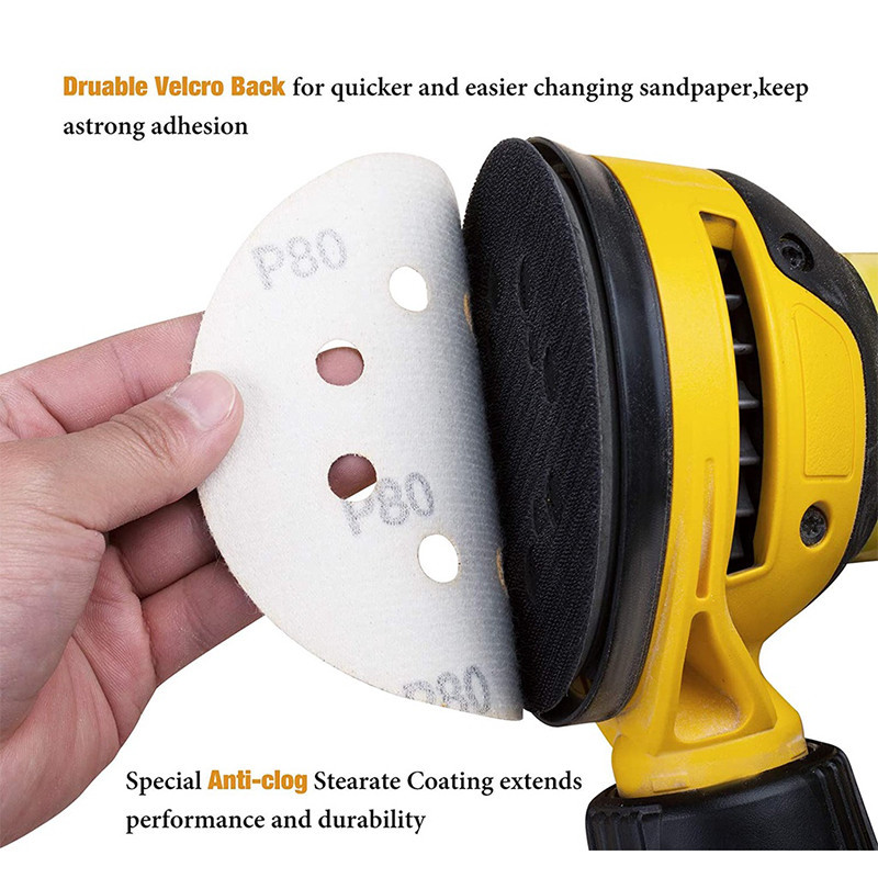 ร้านคนไทย! กระดาษทรายกลมหลังขน 5นิ้ว 8 รู 10ชิ้น กระดาษทรายแปะ【80 120 240 400】 - รูปที่ 5