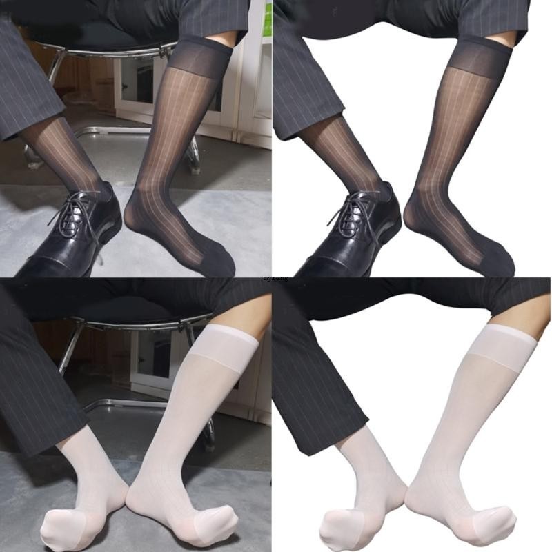 ✿ Mens Sheer ธุรกิจชุดถุงเท ้ ายาวเหนือลูกวัวชุดหรือถุงเท ้ าทํางานไนลอนถุงเท ้ าชุดเข ่ าถุงเท ้ าของขวัญ
