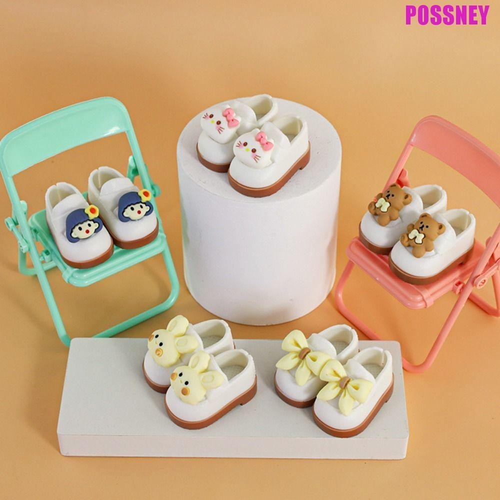 Possney 1/6 ตุ๊กตารองเท้า, 1/6 ตุ๊กตาตุ๊กตาทํามือรองเท้ากาวนุ่ม, รองเท้าแฟชั่นรองเท้าตุ๊กตา Bowknot Soft BJD รองเท้าตุ๊กตา
