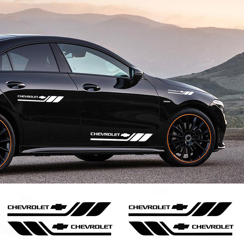 หนึ่งคู่ชุดประตูด้านข้างสติกเกอร์เหมาะสําหรับchevrolet Colorado Aveo Captiva Cruze Optra Sonic Nabiraรถกระจกมองหลังตกแต่งกันน้ําDecal