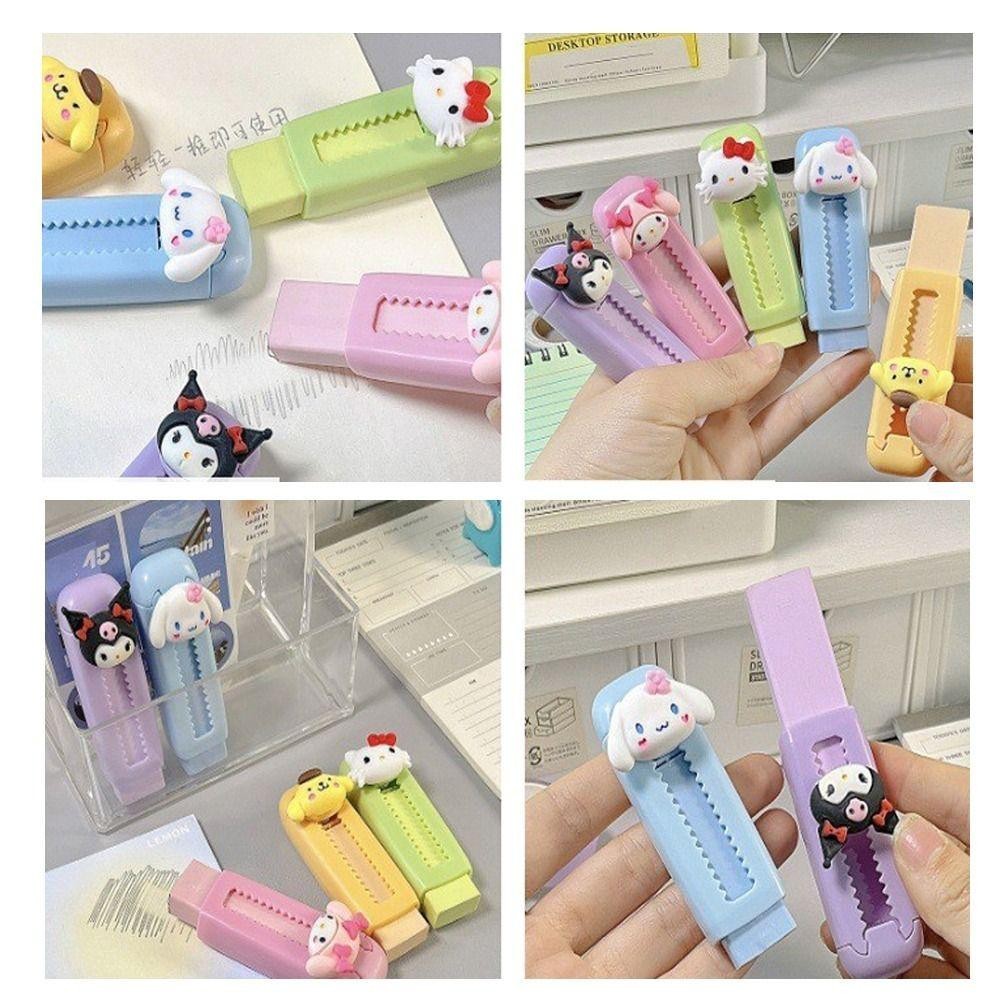 Kangnai ยางลบแบบกดดึง, ยางลบพลาสติกเครื่องเขียน, รางวัลของขวัญเรซินแบบยืดหดได้น่ารัก ยางลบ Cinnamoroll