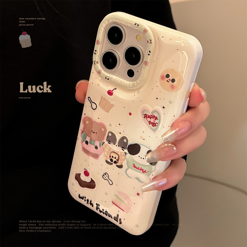 Bright pastry ลูกสุนัขฤดูใบไม ้ ร ่ วงหลักฐานโทรศัพท ์ กรณี tpu สําหรับ apple iphone 11 12 13 14 15 pro max plus x xr xs max