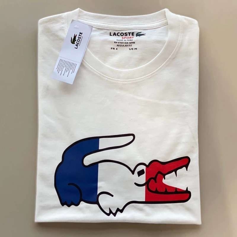 ในสต็อกด้านบน LA ฤดูใบไม้ผลิ/ฤดูร้อนใหม่แฟชั่นและสบายๆผ้าฝ้ายแท้ tricolor โลโก้จระเข้พิมพ์เสื้อยืดแขนสั้นขนาดใหญ่คอปกและแท็ก XS-3XL ทั้งชายและหญิง wo