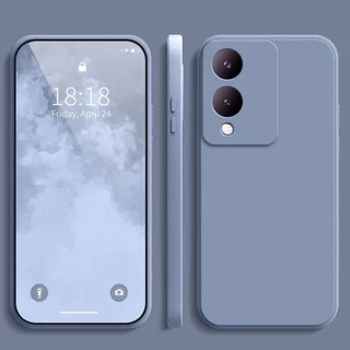 เคส Vivo Y17s V29 V29E Y02 Y02T Y12A เคสโทรศัพท์มือถือ เคสซิลิโคนนิ่ม พร้อมตัวป้องกันเลนส์ สีพาสเทล TPU หนา