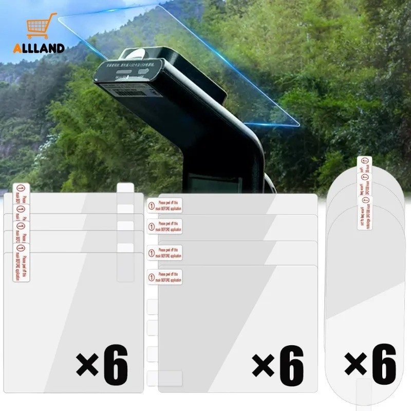 6 ชิ้นรถไฟฟ้าสถิตสติกเกอร์-อัตโนมัติโปร่งใสไม่มีรอยต่อกระจกสติกเกอร์สองด้าน-ฟิล์มวางสําหรับรถยนต์ เครื่องบันทึกภาพ ผู้ถือวงเล็บตะขอ