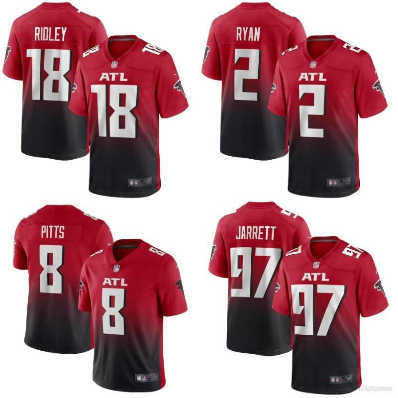 Hot Atlanta Falcons NFL เสื ้ อฟุตบอล Ridley Jarrett Pitts Ryan Top Legend Jersey หลวมกีฬา Tee Unisex a