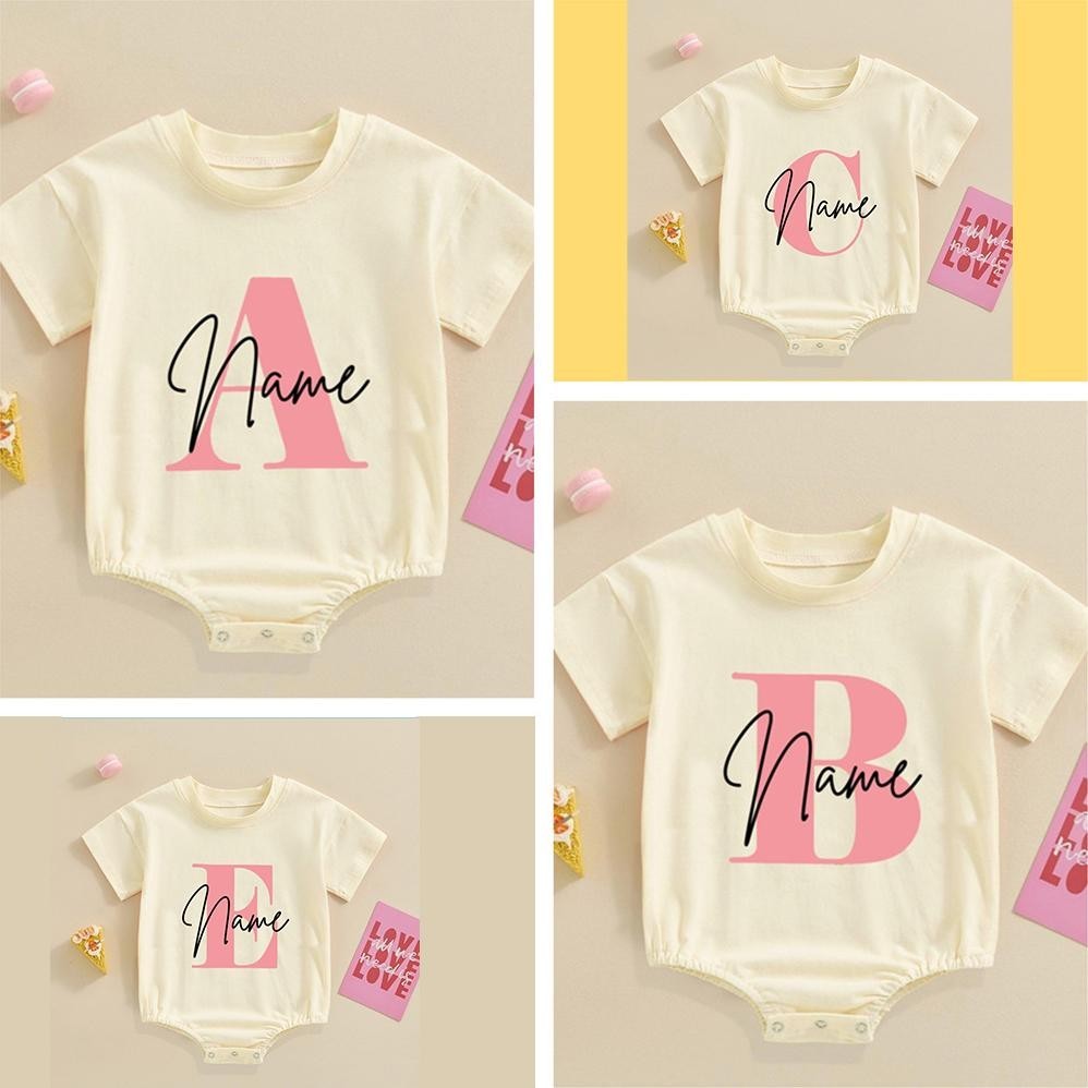 ชื ่ อที ่ กําหนดเอง Baby Bubble Romper Babygrow Jumpsuit ทารกแรกเกิดแขนสั ้ น Romper ของขวัญที ่ กําหนดเอง