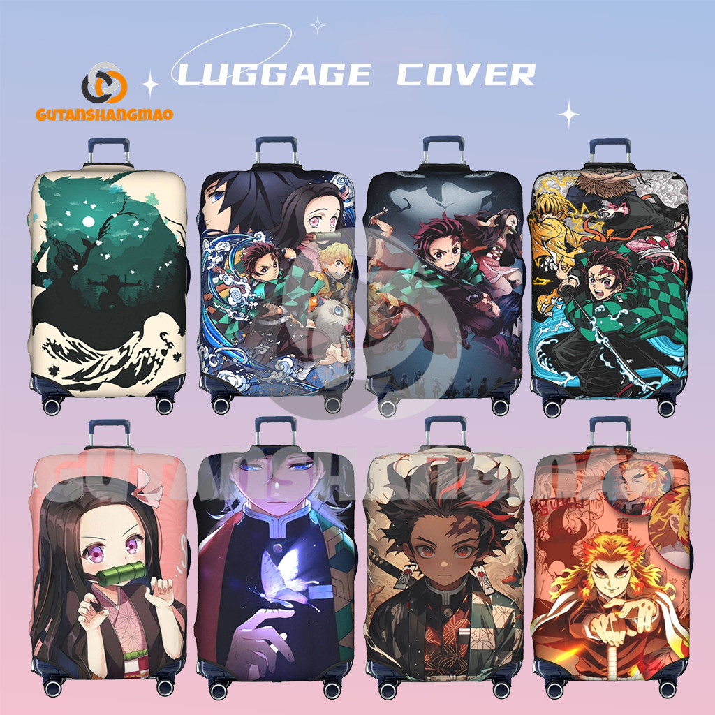 ผ้าคลุมกระเป๋าเดินทาง Demon Slayer ผ้าคลุมกระเป๋าเดินทางซักได้ ป้องกันรอยขีดข่วน เหมาะกับกระเป๋าเดินทางขนาด 18-32 นิ้ว