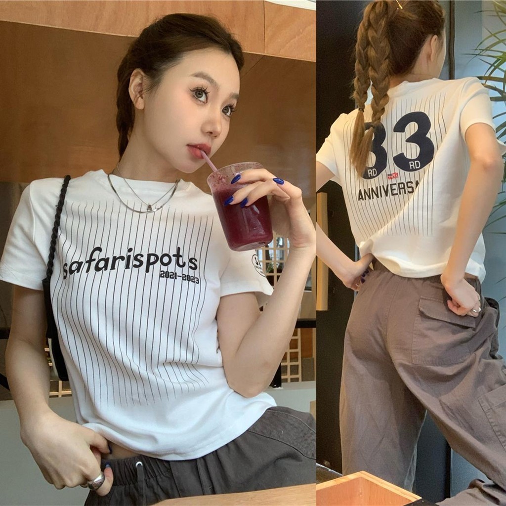 Lune_Graceเสื้อยืดแขนสั้นสกรีนหน้าหลัง เก๋มาก ผ้านุ่มสีสวยแมชต์ง่ายสไตล์เกาหลี รุ่น2635
