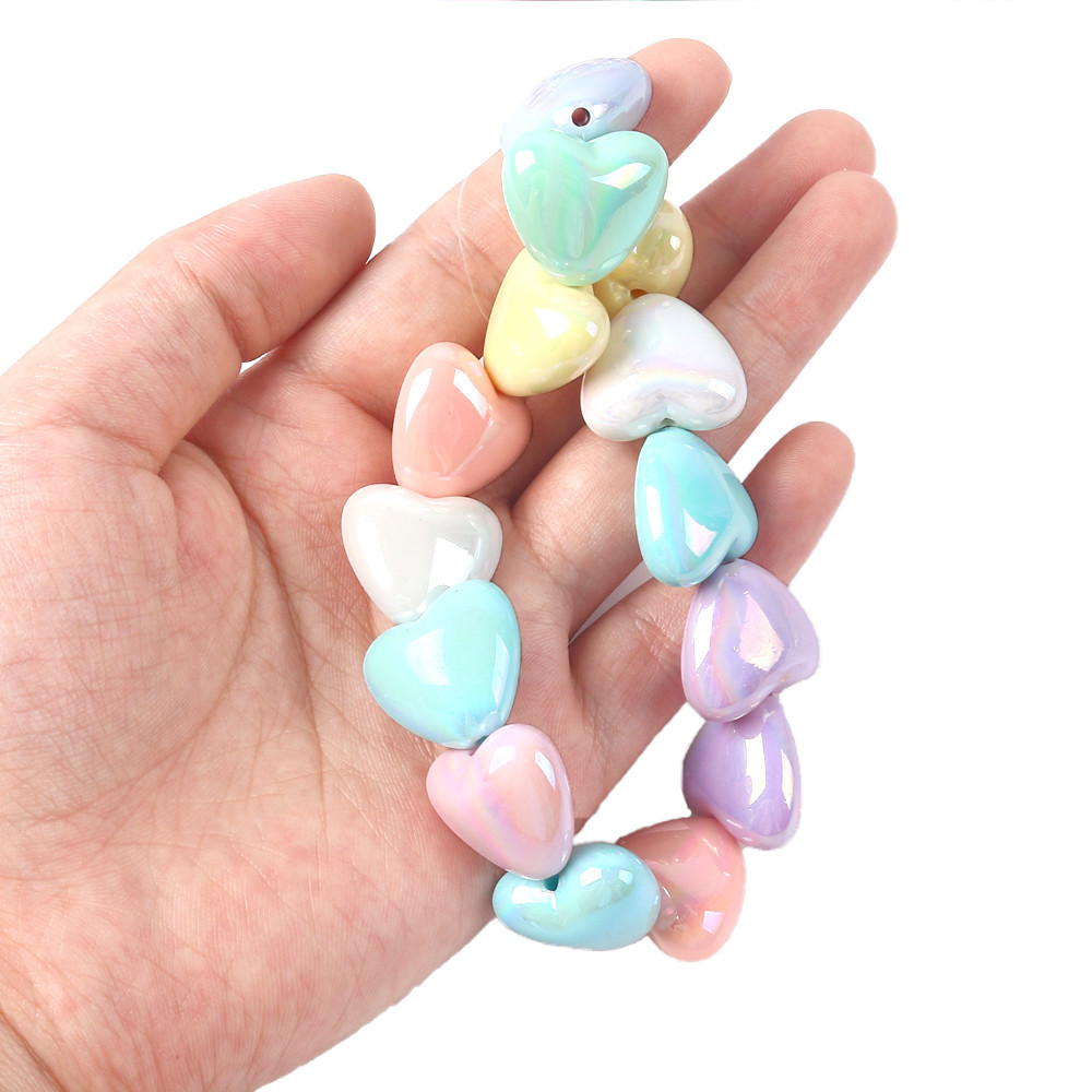 20 ชิ ้ น AB สีลูกปัดหัวใจหลวม Spacer ลูกปัดอะคริลิคสําหรับเครื ่ องประดับทําอุปกรณ ์ Diy สร ้ อยข ้ อมือสร ้ อยคอ