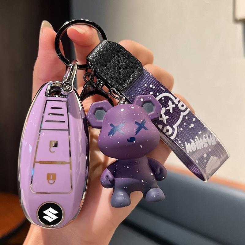 Suzuki พวงกุญแจกุญแจรถสําหรับ SUZUKI SWIFT Ciaz Celerio Ertiga TPU พวงกุญแจรวมทุกอย ่ างฝาครอบกุญแจ