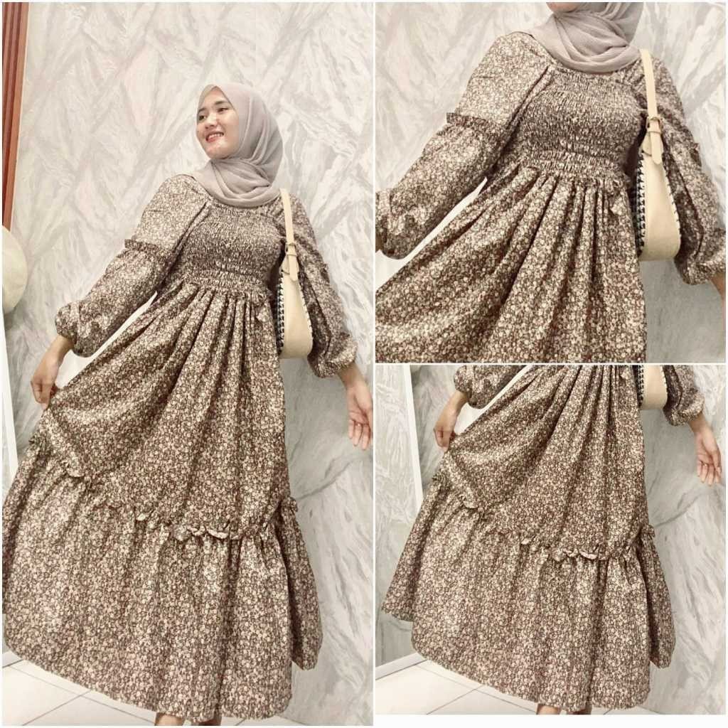 ใหม่ BEFAST - ZPF WOMEN SIITA / Diora Creamy Smock Long Dress / แฟชั่นผู้หญิงมุสลิม / ฮิญาบอินเทรนด์