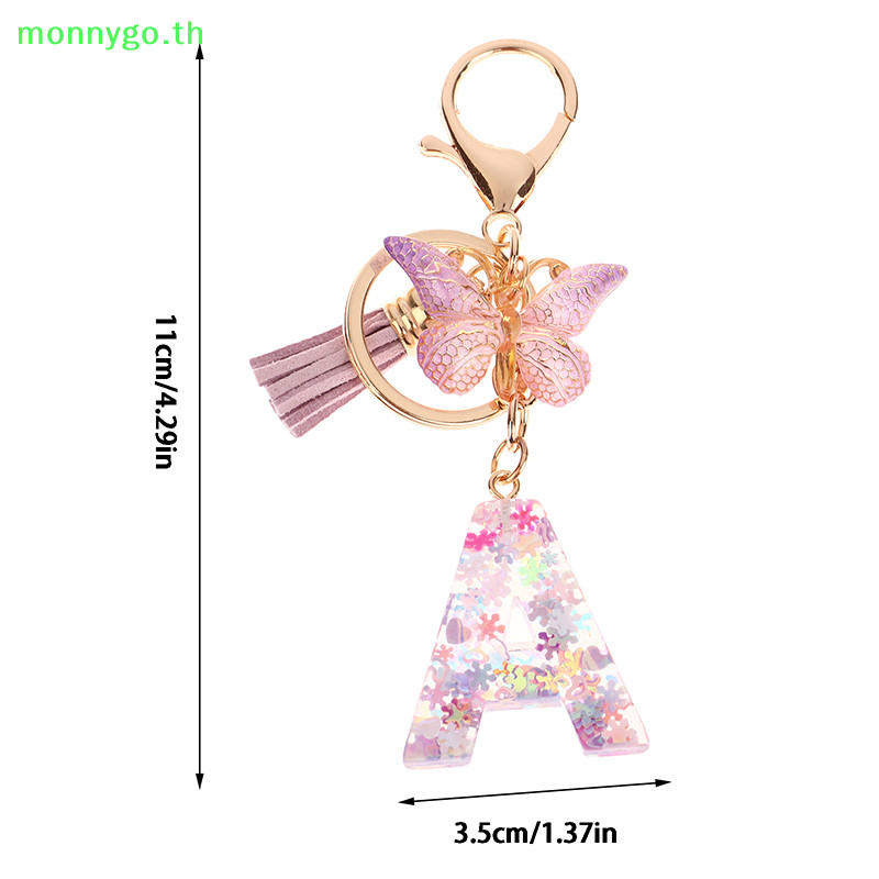 Monnygo AZ Dreamy เลื่อมตัวอักษรพวงกุญแจสําหรับผู้หญิง sel จี้เริ่มต้นพวงกุญแจกระเป๋า Suspension กระเป๋า Ch รถ TH - รูปที่ 7
