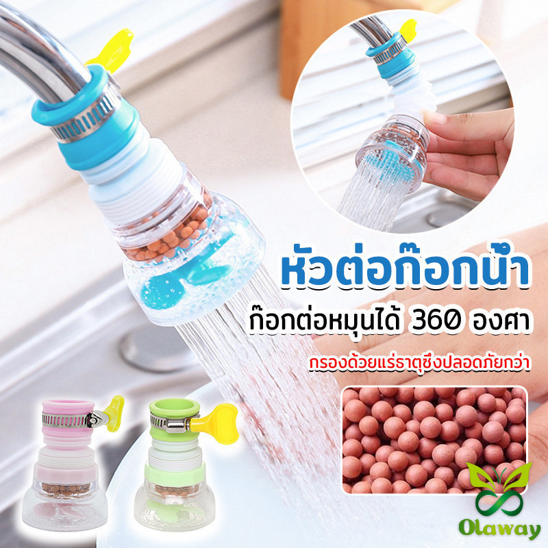 Olaway พร้อมส่งหัวต่อก๊อกน้ำ หัวต่อกันน้ำกระเด็น ก๊อกต่อหมุนได้ 360 องศา  Faucet filter