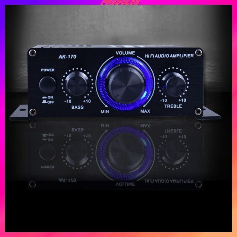[Predolo2 ] Audio Power Amplifier Channel Surround Sound DC 12V ลําโพง 20W + 20W Bass Integrated Amp สเตอริโอสําหรับ Home Audio System