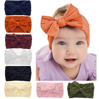 (Bow02) "พร้อมส่ง" ที่คาดผมเด็ก คาดผมโบว์น่ารัก แบบยืดยุ่น