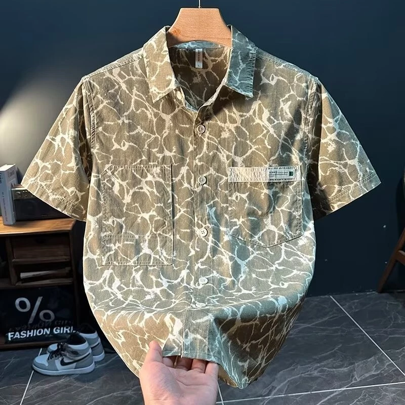 เสื้อเชิ้ตฮาวายลายดอกไม้ แขนสั้น แฟชั่นผู้ชาย thumbnail 3