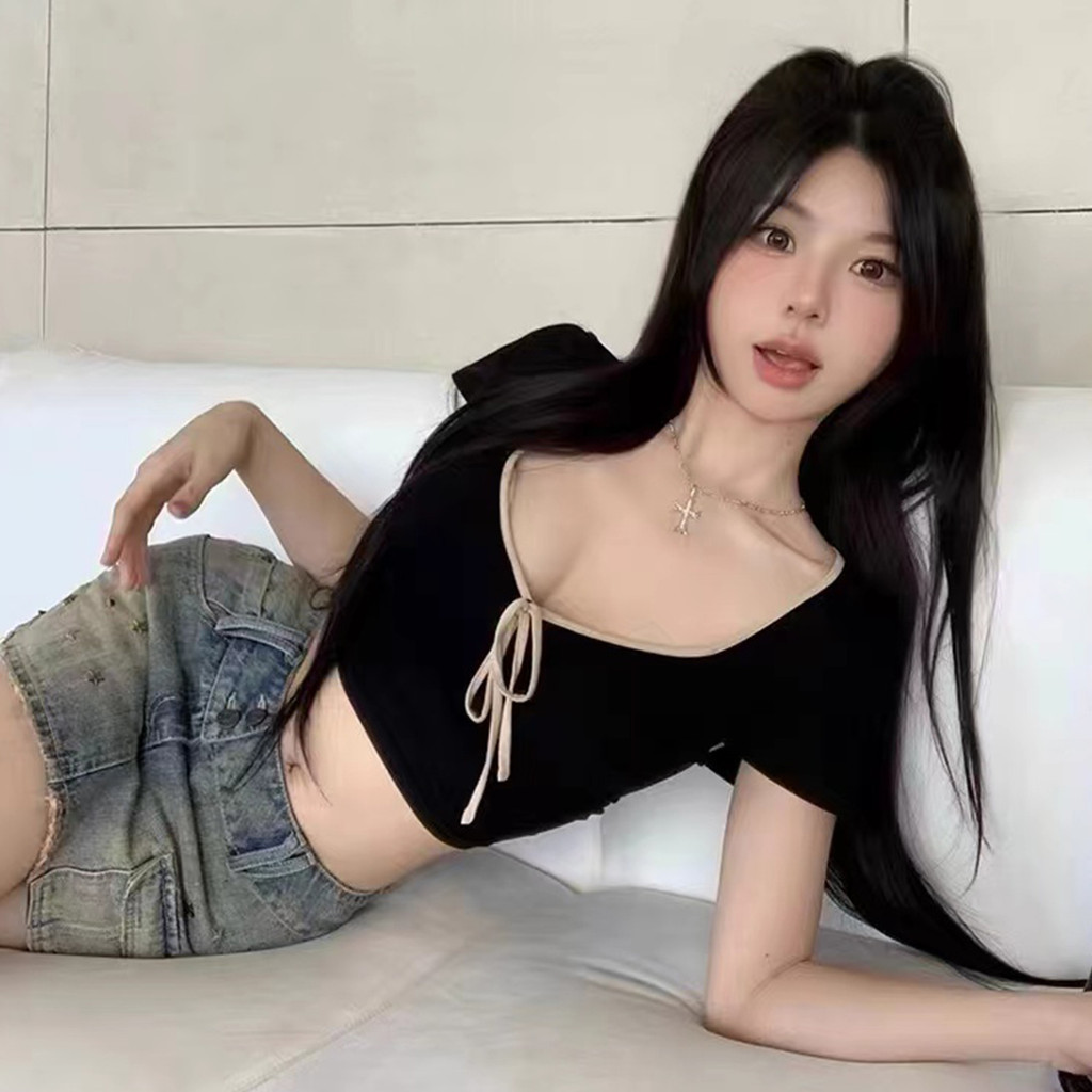 เสื้อยีนส์ผู้หญิงสไตล์ฤดูร้อน ชุดเสื้อผ้าสีสดใส แฟชั่นสไตล์ที่เข้ากันได้ - รูปที่ 6