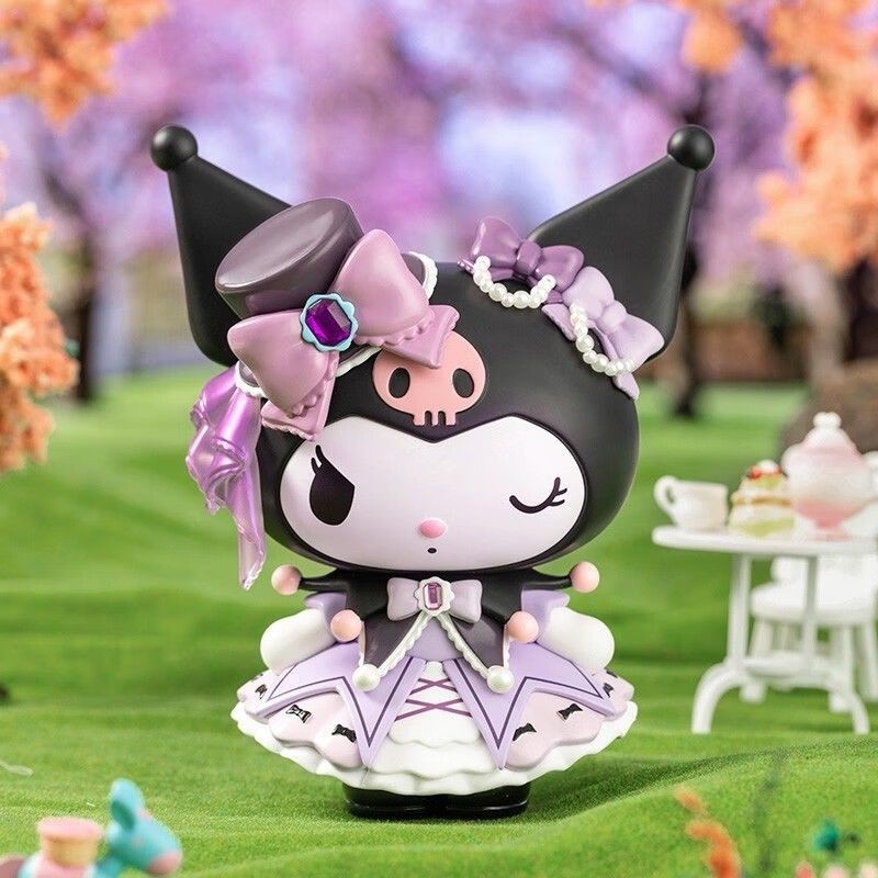 Sanrio Rose Flower Club Series Kuromi Melody รูปน่ารัก 15 ซม.เครื่องประดับตั้งโต๊ะไม่แท้ (ไม่มีการ์ด) - รูปที่ 4