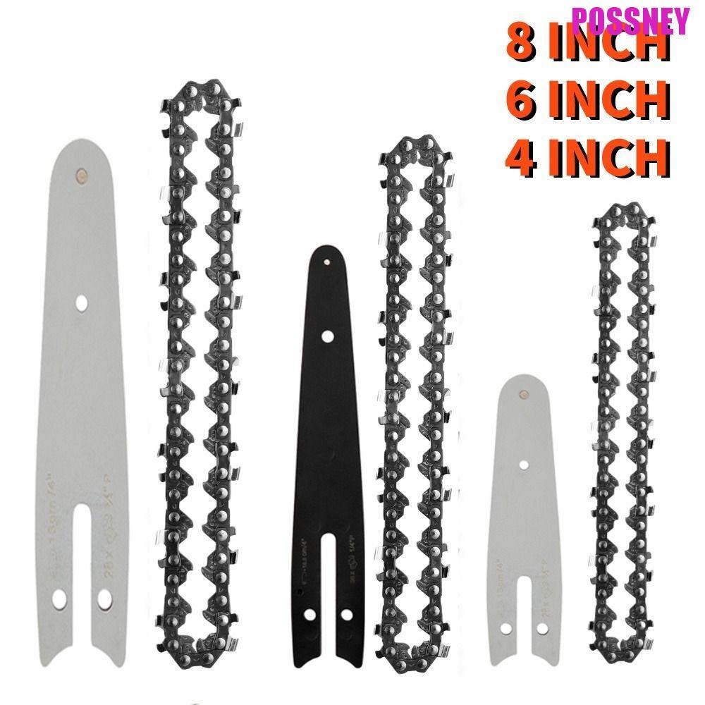 Possney มินิโซ่ลูกโซ่เหล็ก 4 6 8 นิ้ว Chainsaw Guide Bar Chainsaw Guide Plate เครื่องมือไฟฟ้าอุปกรณ์เสริมโซ่ลูกโซ่ไฟฟ้า