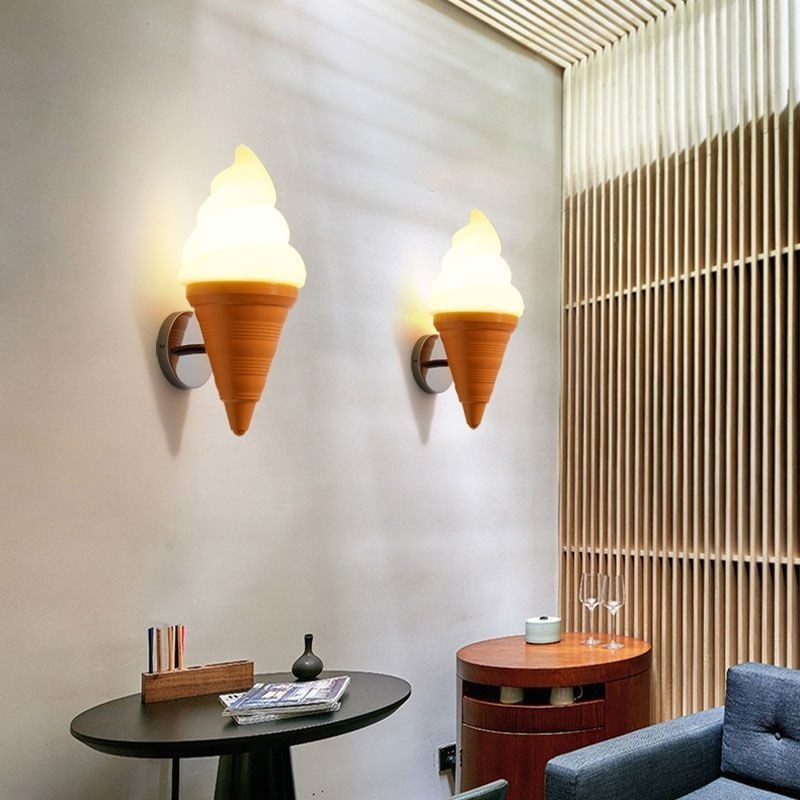 ร ้ านอาหารโคมไฟติดผนังไอศกรีมไอศกรีมนมชา Shop High-End Creative ที ่ ไม ่ ซ ้ ํากันเด ็ กห ้ องนอนโคมไฟติดผนังโคมไฟติดผนังในร ่ ม