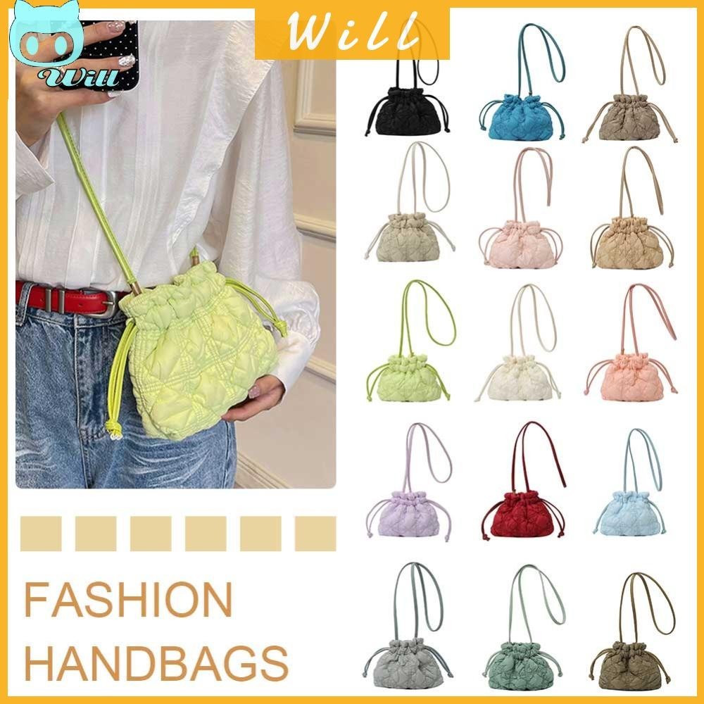 ♈ผู ้ หญิง Drawstring ไหล ่ สายรัดที ่ ถอดออกได ้ Chic Hobo สําหรับกระเป ๋ าเดินทางกลางแจ ้ ง