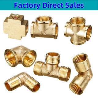 พร้อมสต็อก1/8" 1/4 "3/8" 1/2 "3/4" ชายหญิงด้ายทองเหลืองเท่ากันอุปกรณ์ข้อศอกน้ําน้ํามันแก๊ส ข้อต่อ 90องศาทองเหลืองข้อศอกท่อเชื่อมต่ออะแด