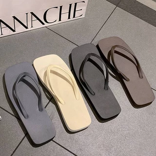 🍓EnJoy🍓 พร้อมส่ง (LT-SAN) รองเท้าแตะหูคีบ ทรงหัวเหลี่ยม ใส่ได้ทั้งชาย,หญิง สบายมี4สี