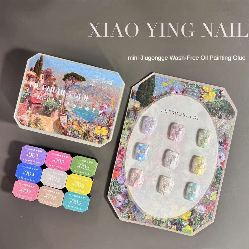 Xeijayi ไม่มีฟอง Anti-warping Oil Painting Gel 9 สี Wash-free Water Proof Nail กาวเป็นมิตรกับสิ่งแวดล้อมกลิ่นติดทนนานยาทาเล็บ 3D ภาพวาดเจล