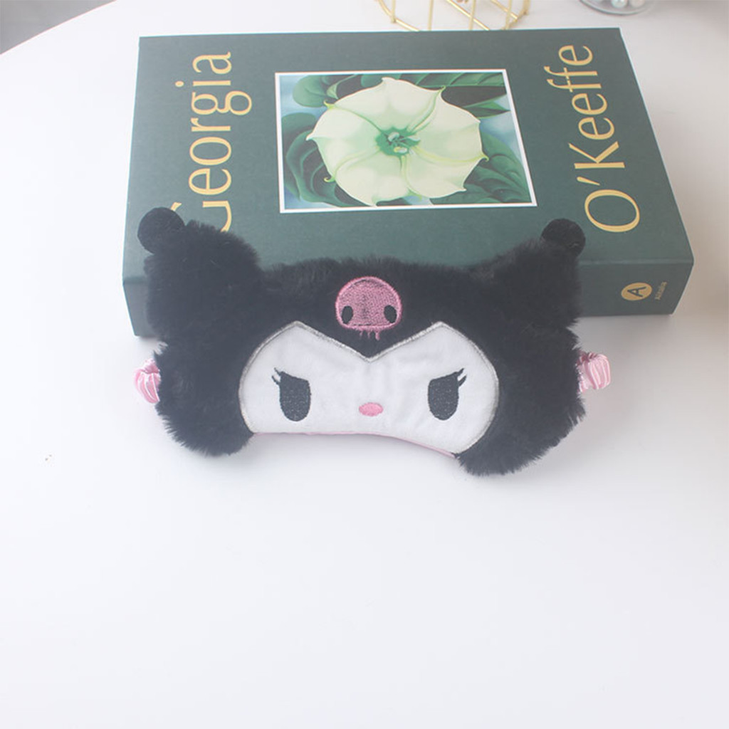 ผ้าปิดตานอน นุ่มๆ  sanrio ลายการ์ตูนน่ารัก สีขาว สีชมพู  
