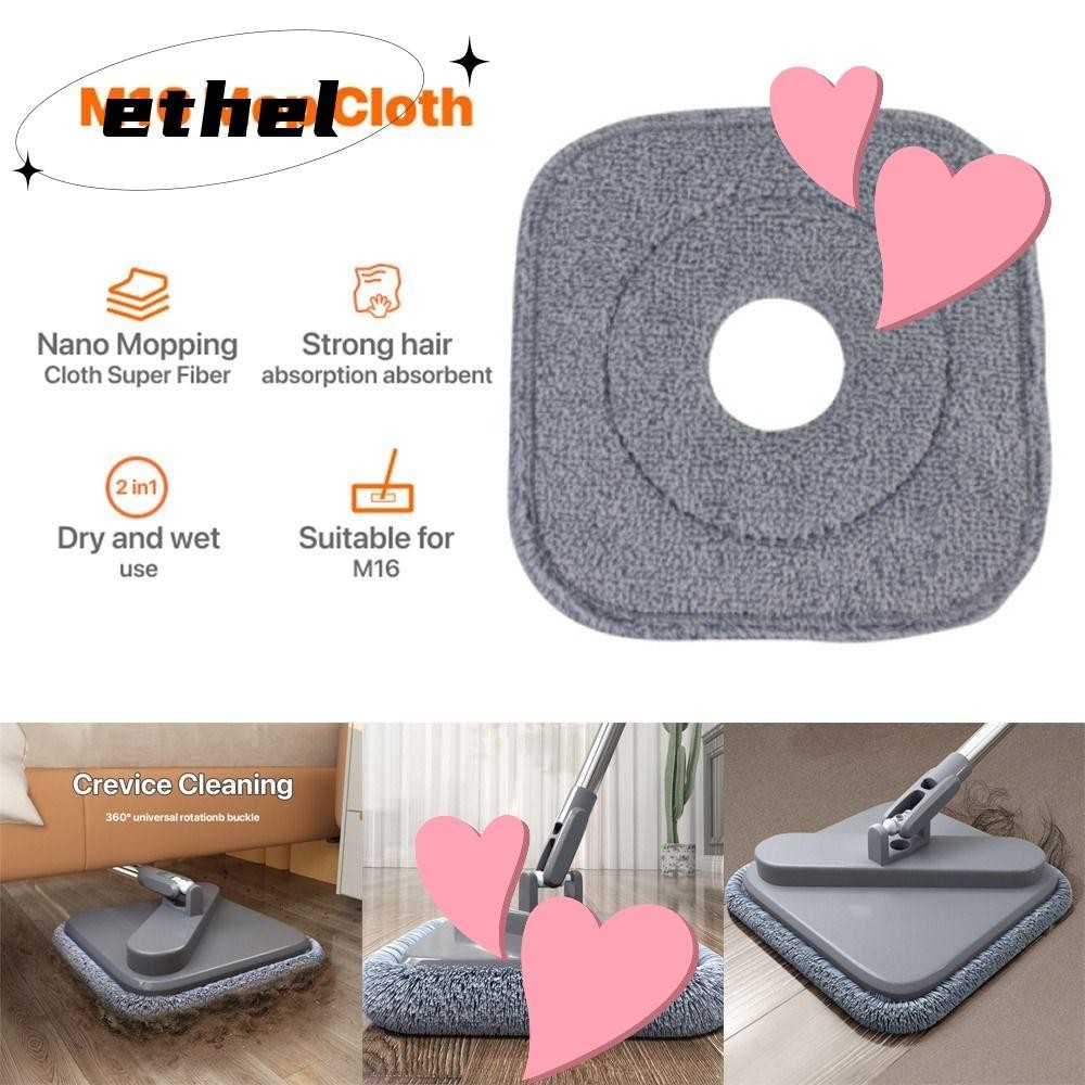 Ethel1 1 PC ทําความสะอาด Mop ผ้าเปลี่ยน,ฝุ่นในครัวเรือน Self Wash Spin Mop, 360 หมุนล้างทําความสะอาดได้ MopHead แผ่นทําความสะอาดสําหรับ M16 Mop